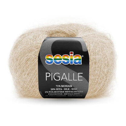 Sesia     Pigalle   25 გრ/ 210 მ     71% მოჰერი - 20% აბრეშუმი - 5% პოლიესტერი - 4% პოლიამიდი