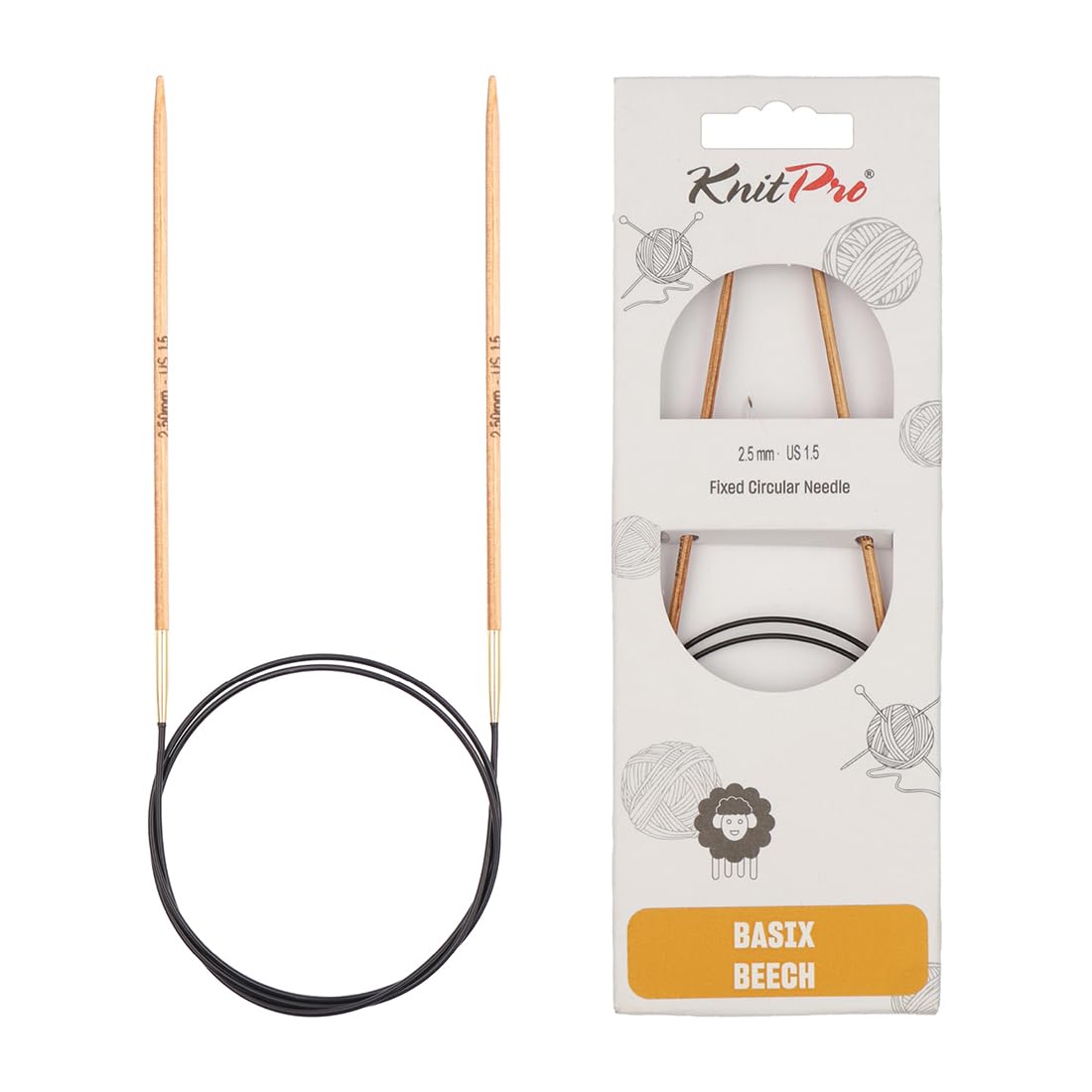 KnitPro Fixed Circular Xneedle Basix Beech