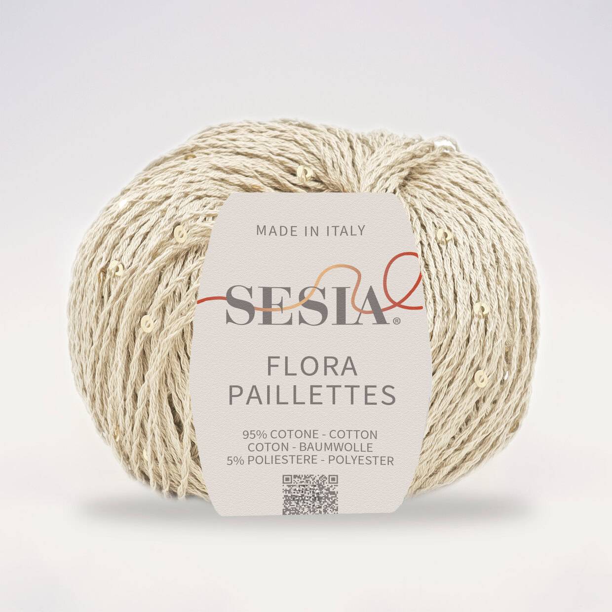 Sesia Flora Paillettes     95% ბამბა - 5% პოლიესტერი      25 გრ/ 105 მ