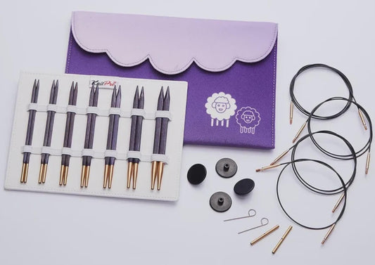 KnitPro J adore cubics კუბური ფორმის,არყის ხის საქსოვი ჩხირების ნაკრები