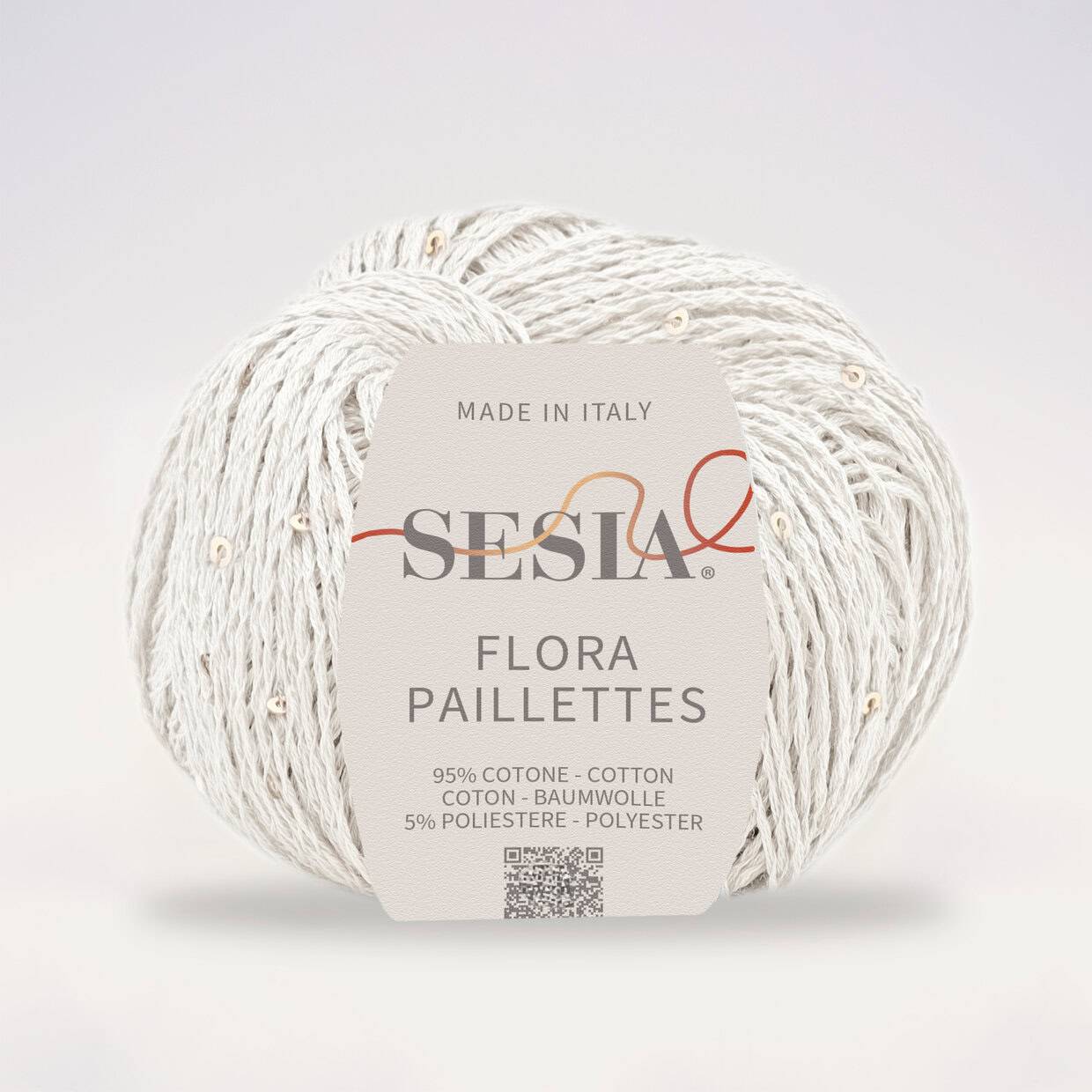Sesia Flora Paillettes     95% ბამბა - 5% პოლიესტერი      25 გრ/ 105 მ