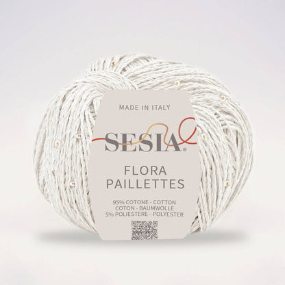 Sesia Flora Paillettes     95% ბამბა - 5% პოლიესტერი      25 გრ/ 105 მ