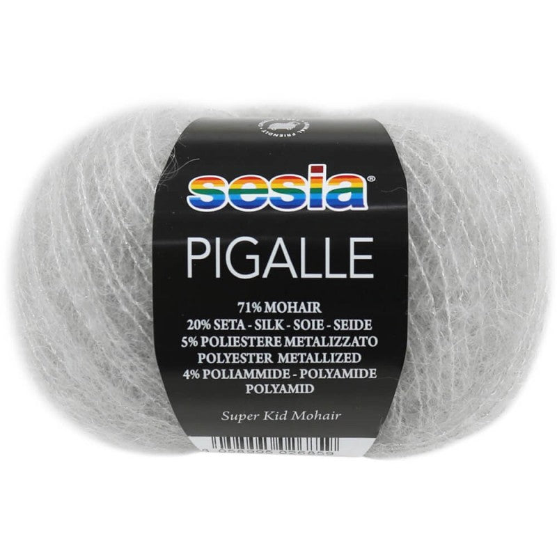 Sesia     Pigalle   25 გრ/ 210 მ     71% მოჰერი - 20% აბრეშუმი - 5% პოლიესტერი - 4% პოლიამიდი