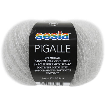 Sesia     Pigalle   25 გრ/ 210 მ     71% მოჰერი - 20% აბრეშუმი - 5% პოლიესტერი - 4% პოლიამიდი